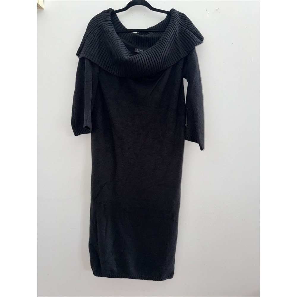 Eloquii Black‎ Long Cowl Neck Dress Size 22/24 New With Tags Sweater Dress